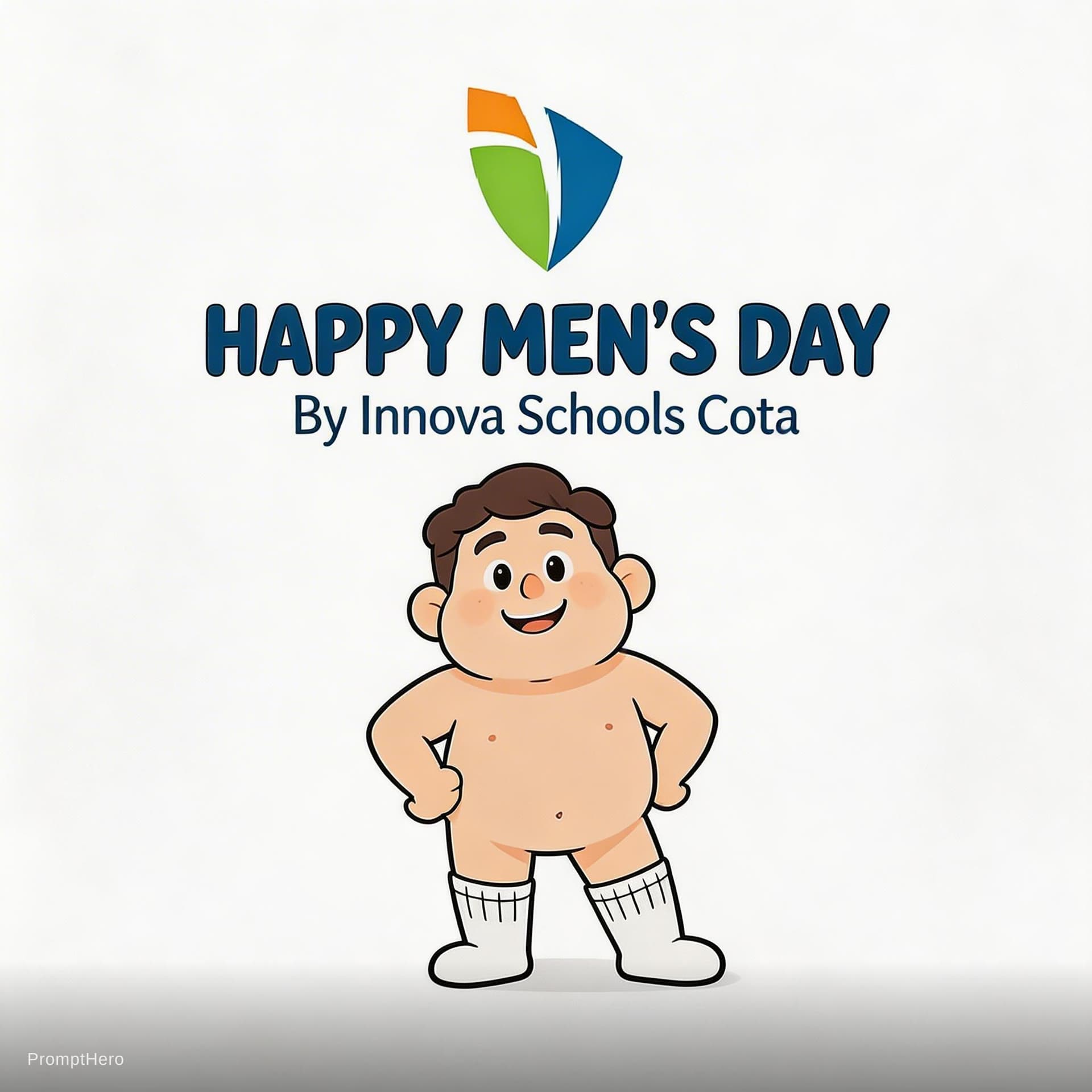 AI generated: Quiero que me crees una imagen que diga happy men's Day  By innova Scholls cota Debe tener el logo a...
