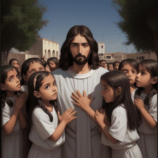 AI generated: jesus con niños