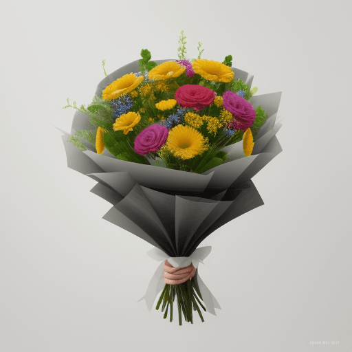 AI generated: handy, bouquet, 8k, photo realism, minimalism, modern
