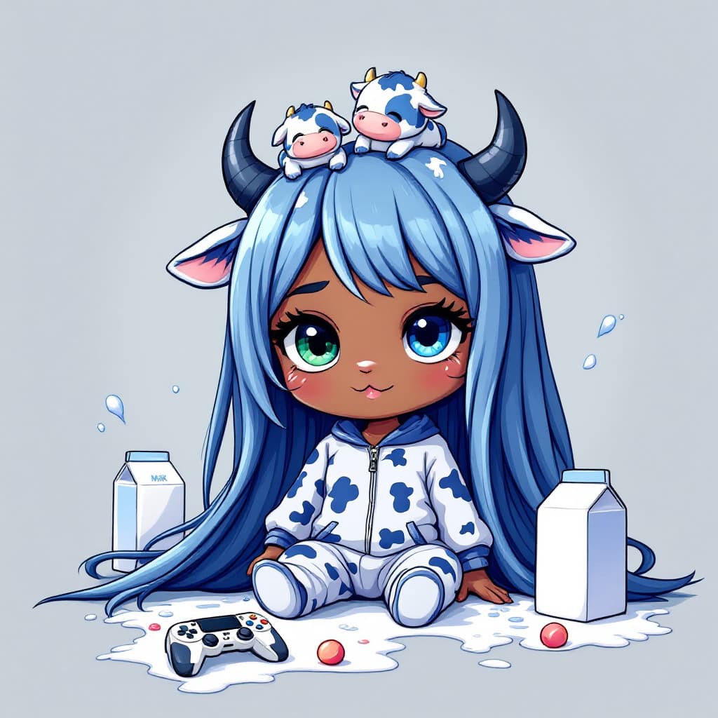 AI generated: best quality,Tgrey blue theme,outline,
(chibi:1.2),(absurdly long hair,gradient hair:1.2), mini blue...