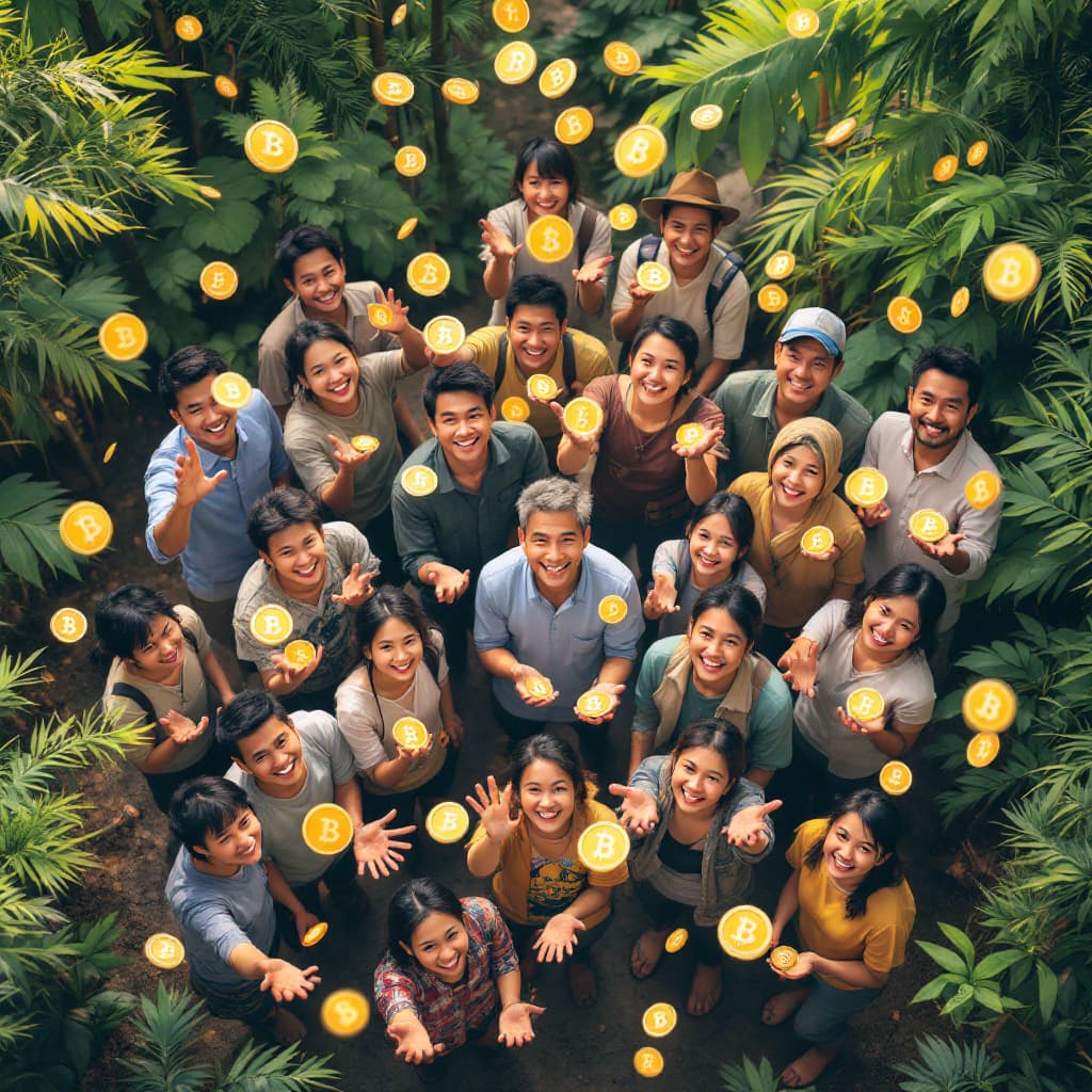 AI generated: A group of Thai people of various ages, mixed together, are farmers, rice farmers, rural villagers, ...