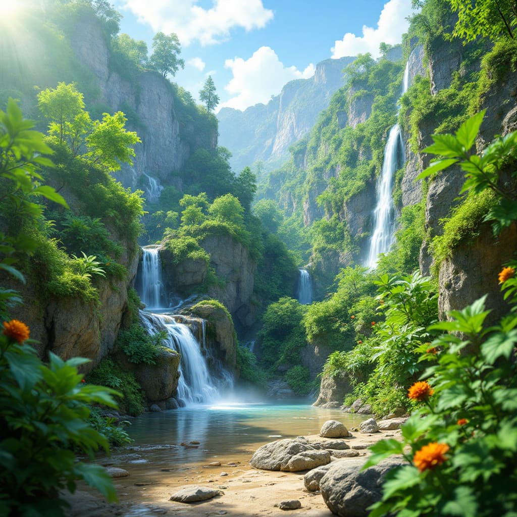 AI generated: NATURE, FALLS, 3D