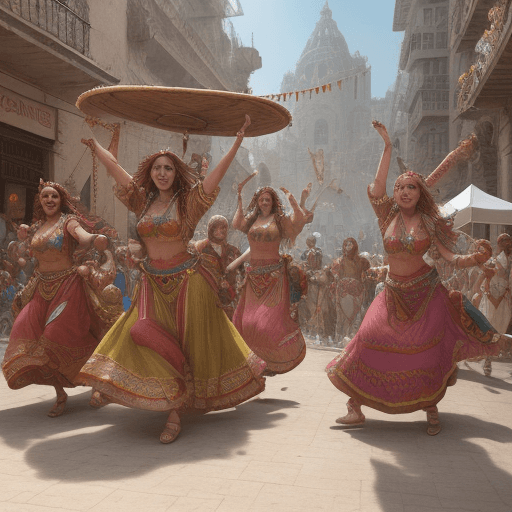 AI generated: Hyper realistic High resolution photography of the Caravan arriving at the City of Ondar with a proc...