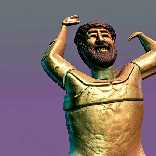 AI generated: Ancient Greek Odysseus as DayZ survivor, close up, no background, laughing