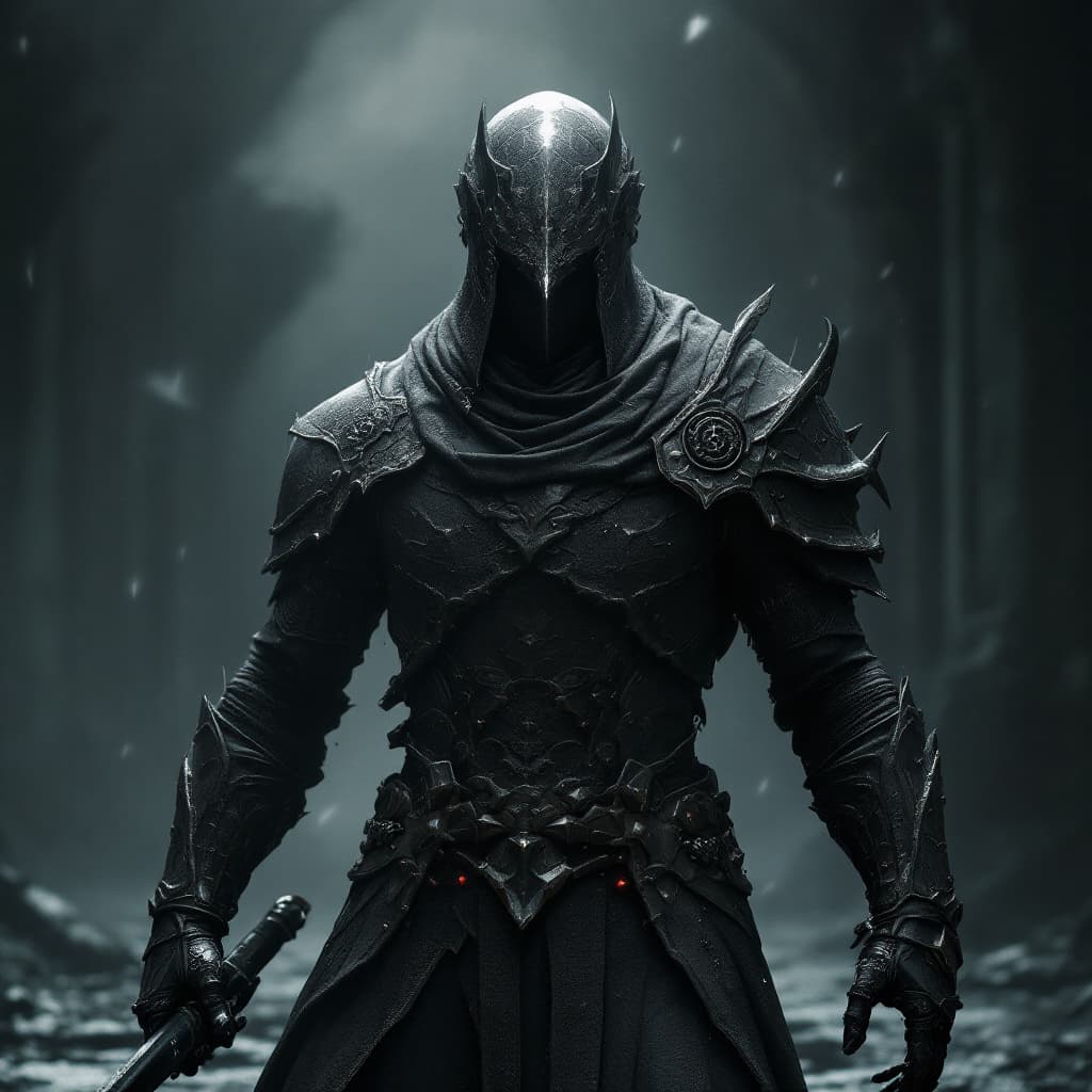 AI generated: character design, dark souls knight, full body, mist, photorealistic, octane render, unreal engine, ...
