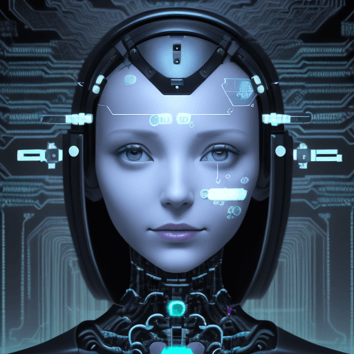 AI generated: create image of woman, In a near utopian society, people's brains are implanted with cybernetic devi...