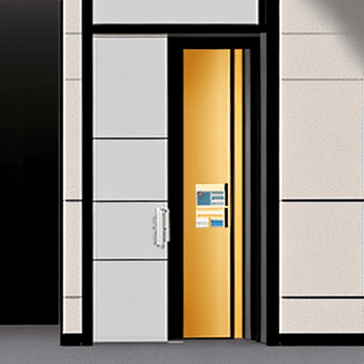 AI generated: lift doors opening onto a lobby
