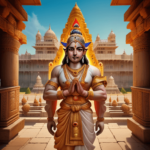 AI generated: "Lord Shri Ram stands in reverence, gazing upon the Ayodhya temple with a profound sense of connecti...