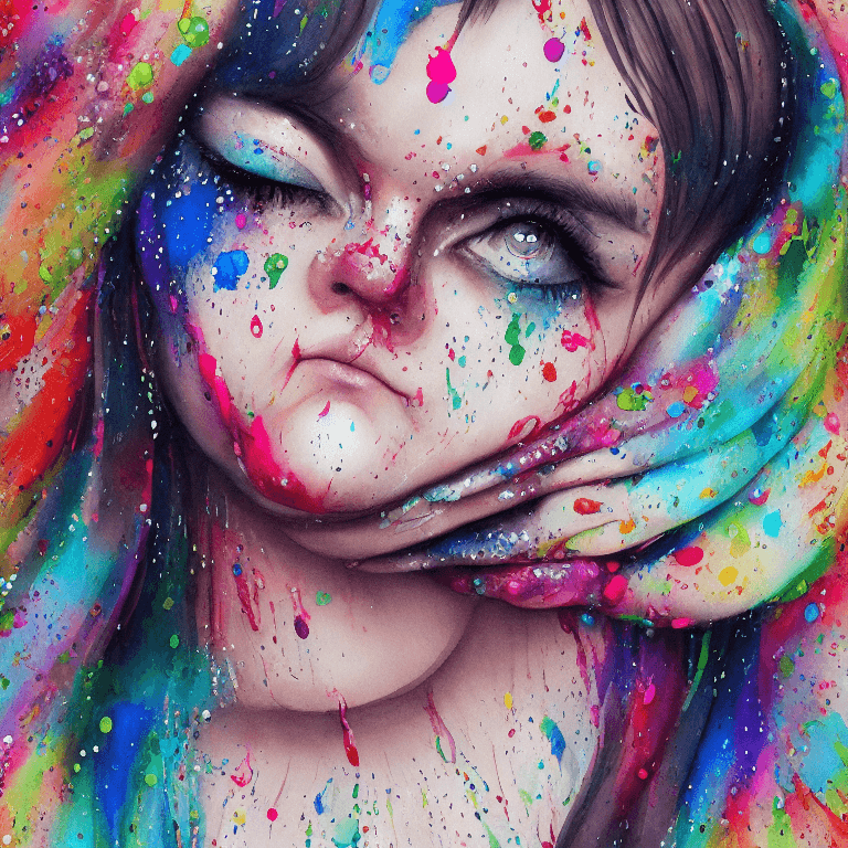 AI generated: wtrcolor style, Digital art of (chubby woman), official art, frontal, smiling, masterpiece, Beautifu...