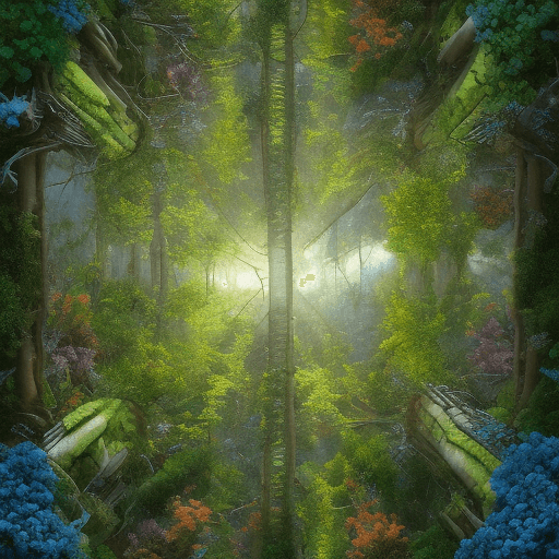 AI generated: A beautiful Forest mixed urban, One sheep in the center breaks the symmetry and is freely looking ba...