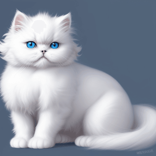AI generated: I need a white persian cat with blue eyes as a king
