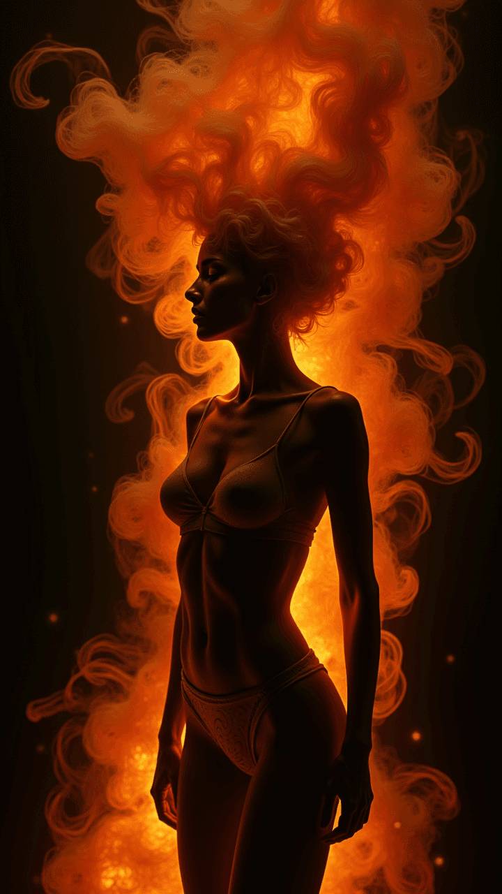 AI generated: Abstract wallpaper , high resolution, orange vanilla and black, global illumination, ambient occlusi...