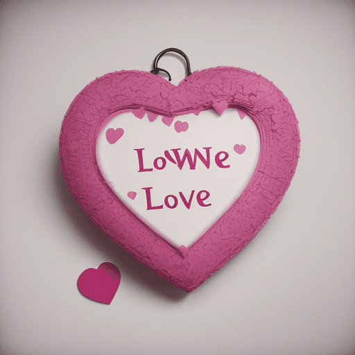 AI generated: Unique heart with the words with love
