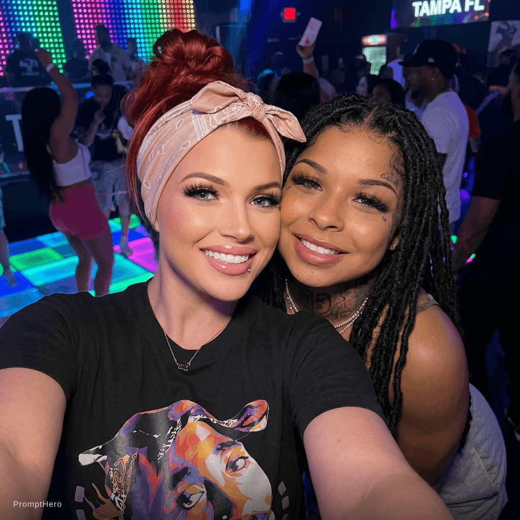 AI generated: with chrisean rock at a club in tampa florida 