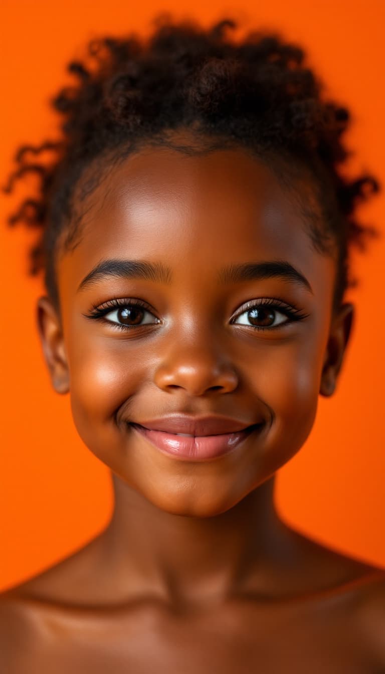 AI generated: High resolution photography, frontal shot, close up of the face, 2 years old professional Latina mod...
