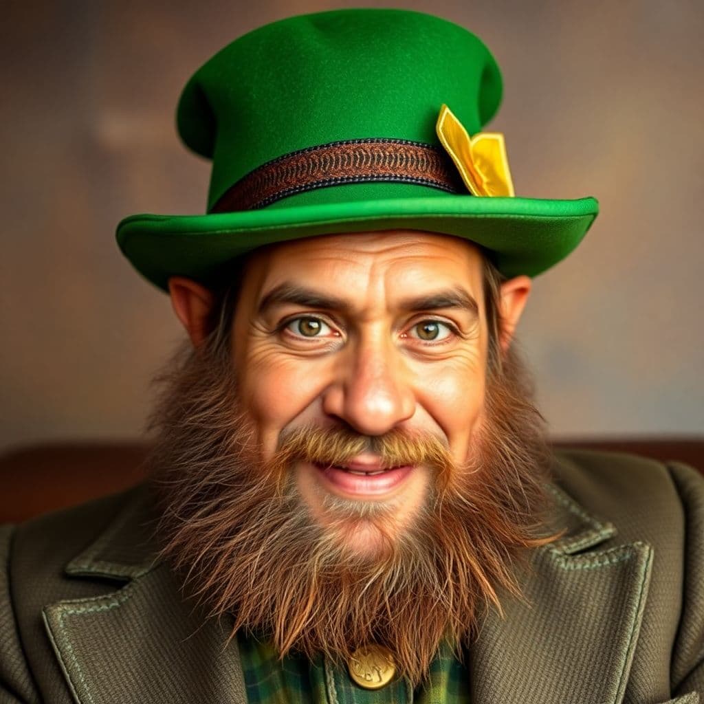 AI generated: african Joe Rogan with prodigious leprechaun