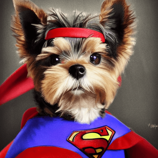 AI generated: there is a small yorkshire terrier dog, black and brown color that is standing, small dog, yorkshire...