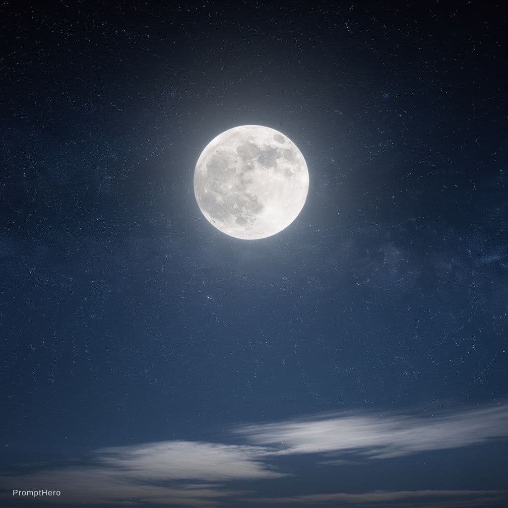 AI generated: Una luna en un cielo con muchas estrellas 