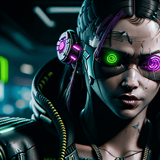 AI generated: a subject like a cyberpunk 2077 game