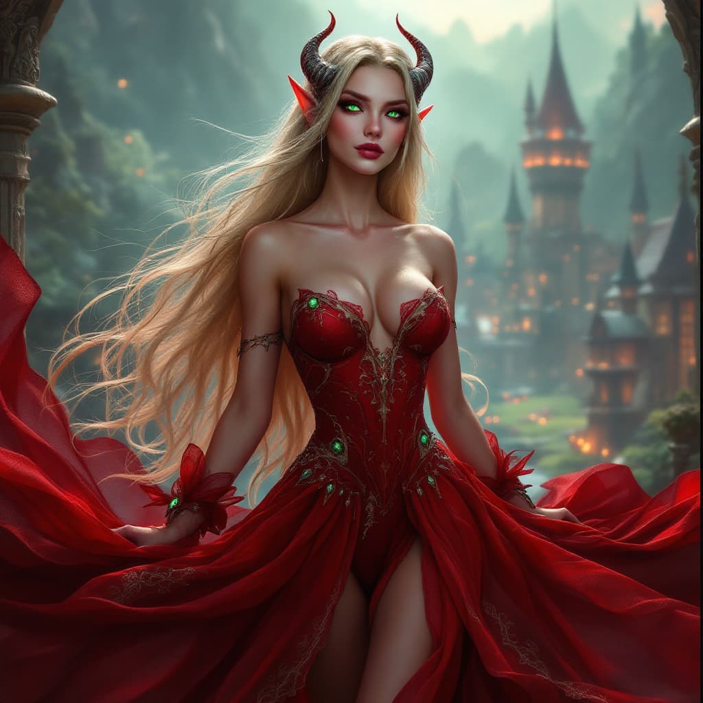 AI generated: ((Full body)), Small, highly detailed (Blood elf from World of Warcraft), alluring pose, dressed in ...