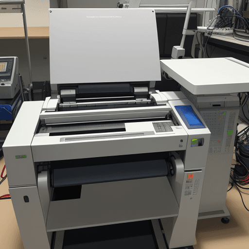 AI generated: A prson operating a 
flexographic printer