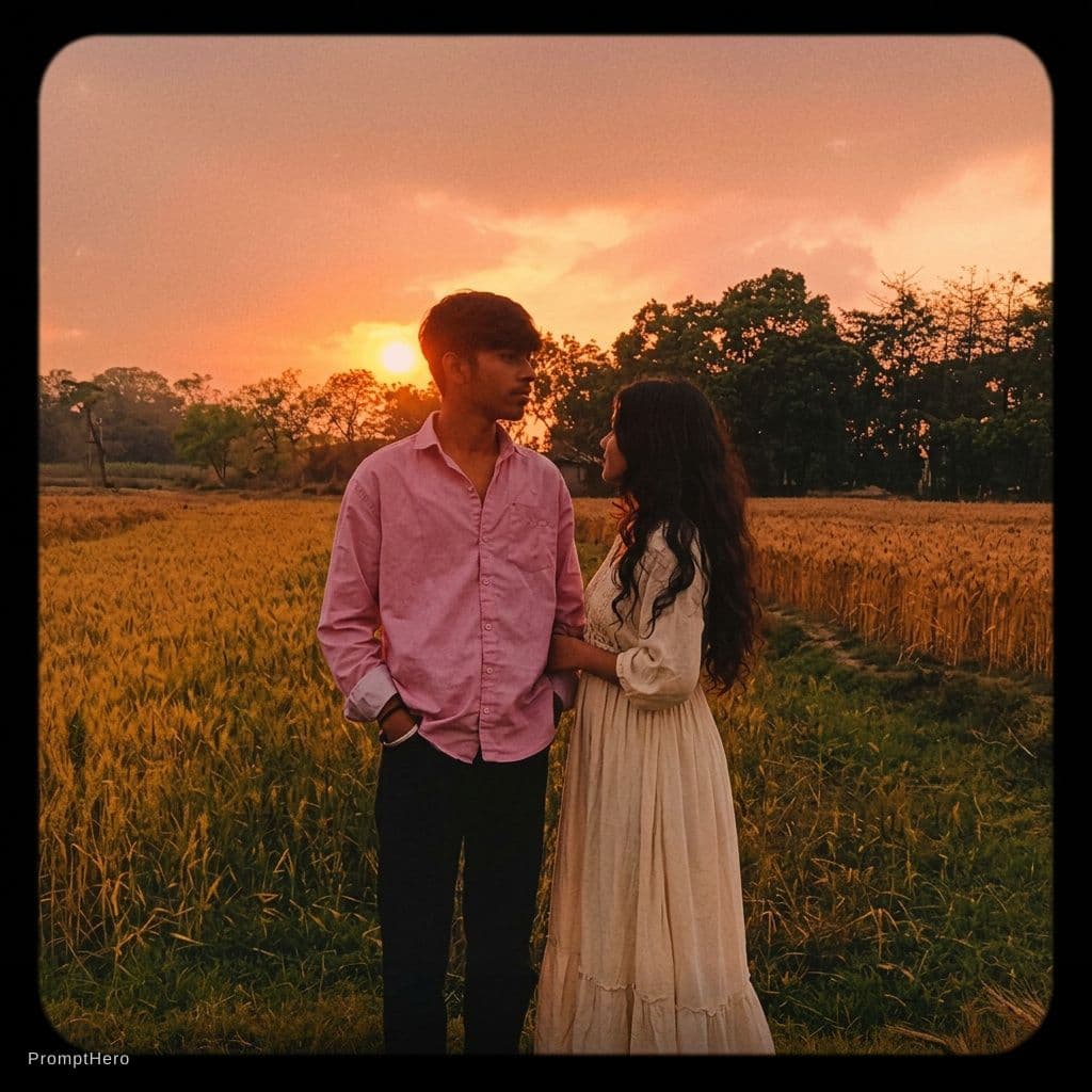 AI generated: A beautiful sunset add girl 