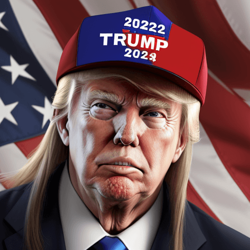 AI generated: Trump 2024!! ELECTION WINNER!! wearing a MAGA HAT!