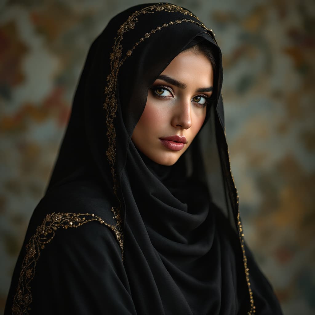 AI generated: arab women wearing abaya and showing her ass naked


