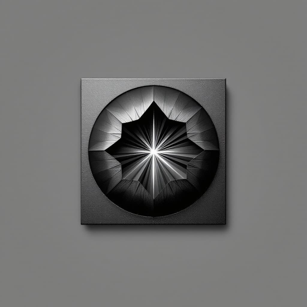AI generated: square logo made out of concreate Ela rad