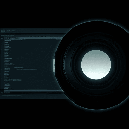 AI generated: Close-up of the screen showing a file called “Simulacro.exe”, dim lighting with shadows that generat...
