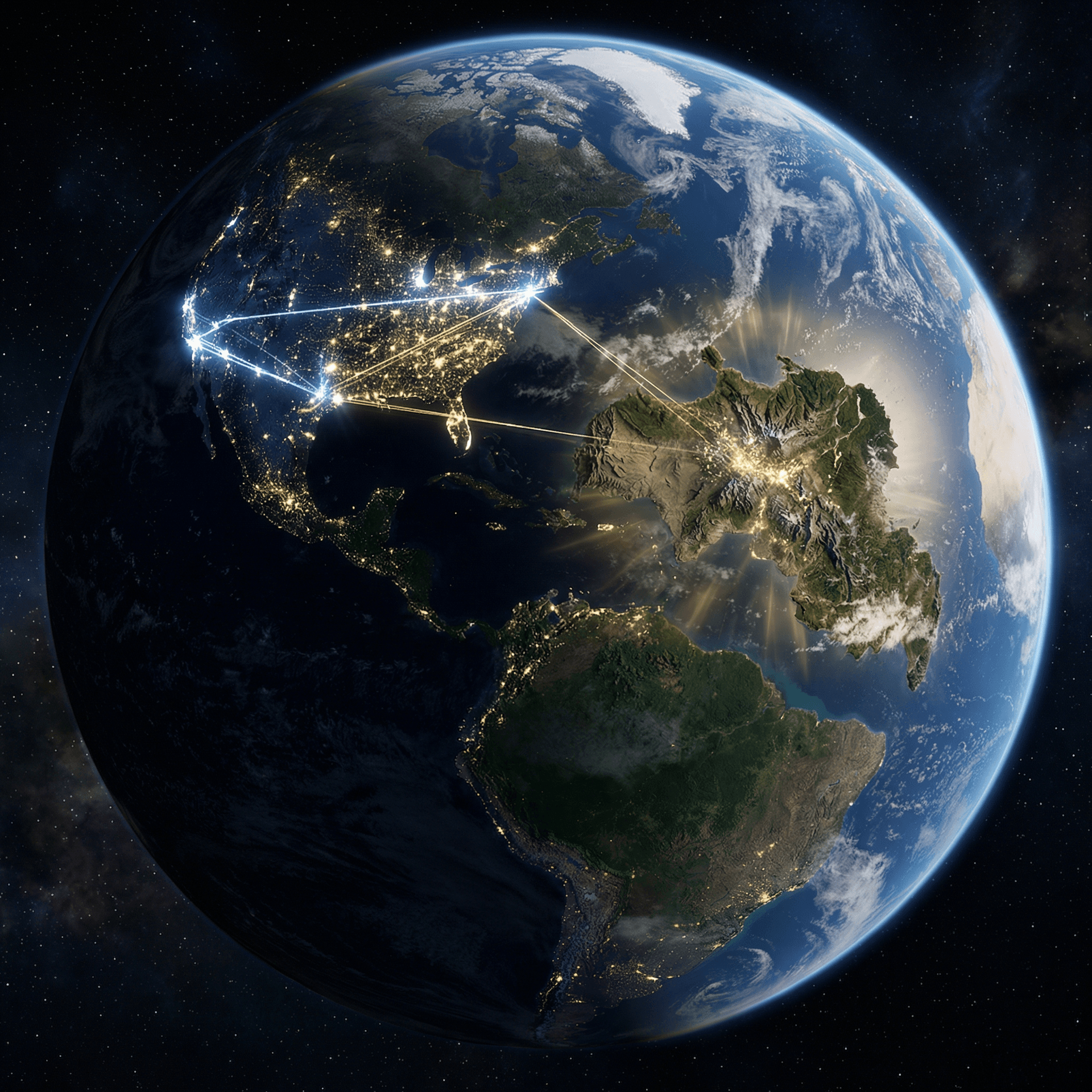AI generated: Orbital view of Earth from space, Western Hemisphere centered. North and South America are fully vis...