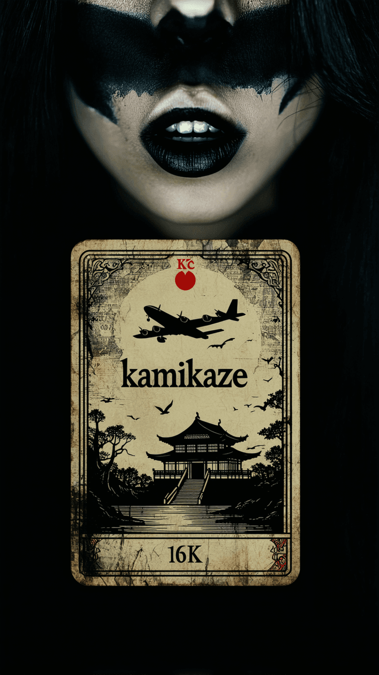 AI generated: An album cover showcasing a macro view of an anine woman exaggerated, open mouth holding a worn taro...