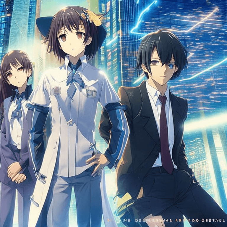 AI generated: {best quality}, two cool teens with their mentor of anime characters standing next to each other in ...
