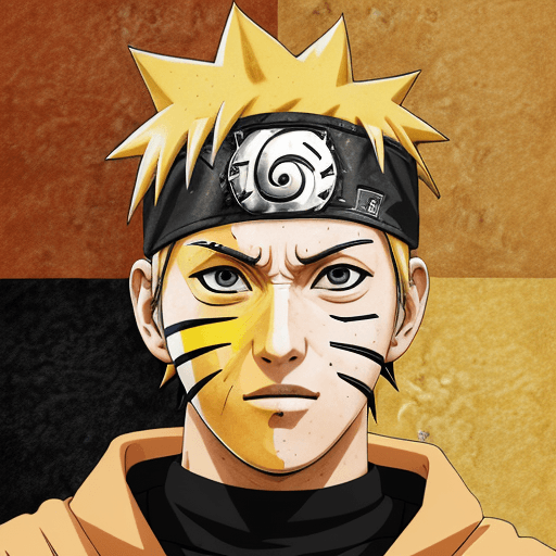 AI generated: Naruto Uzumaki, in the style of multi-layered collages, edgy street art, celebrity-portraits, cardbo...
