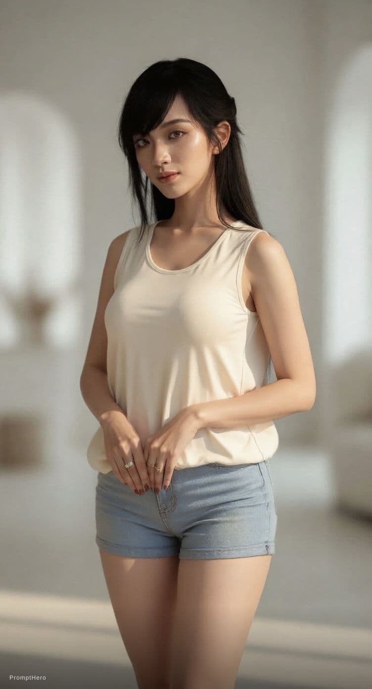 AI generated: wear Oversize Very Loose Tank Top.
