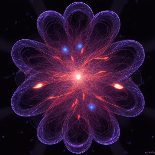 AI generated: The Nanoparticle Swarm - A mesmerizing phenomenon of luminous particles, swirling in an ever-changin...