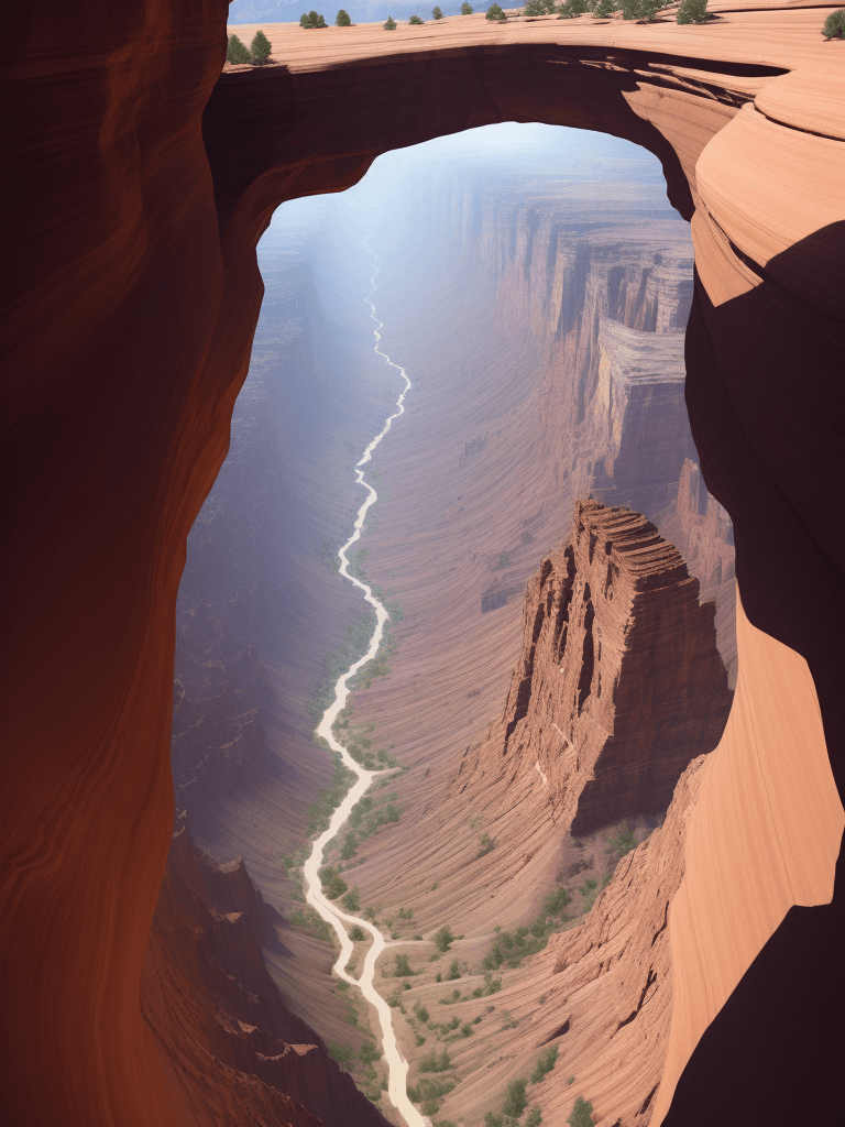 AI generated: canyons lined with shattered mirrors