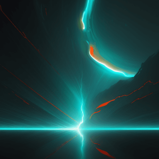 AI generated: aqua teal and orange colors, liquid abstract, martian sci fi landscape, minimalistic, beautiful ligh...