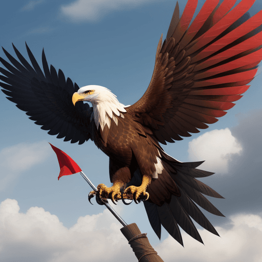 AI generated: Albanian eagle flag, futuristic, legendary