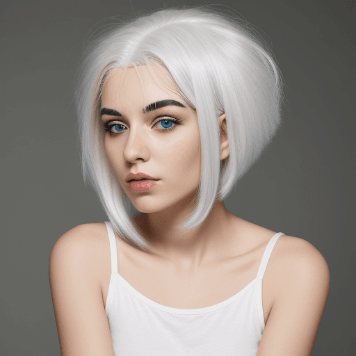 AI generated: girl with white hair