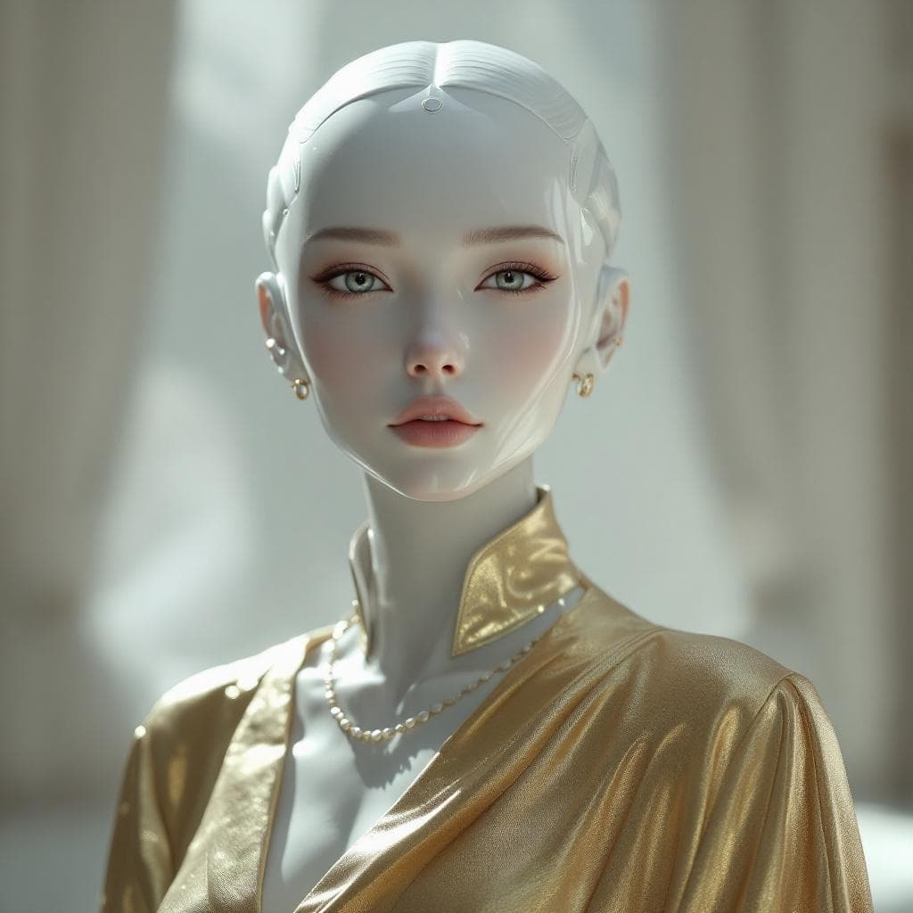AI generated: Create an image of AI Puppetry. What would a character look like in AI/UE5/CGI/? Change background, ...