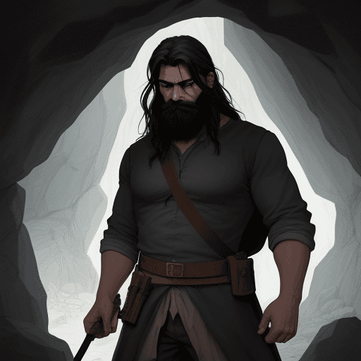 AI generated: "Genera una imagen de un dibujo animado que represente a un hombre prehistórico en la entrada de su ...