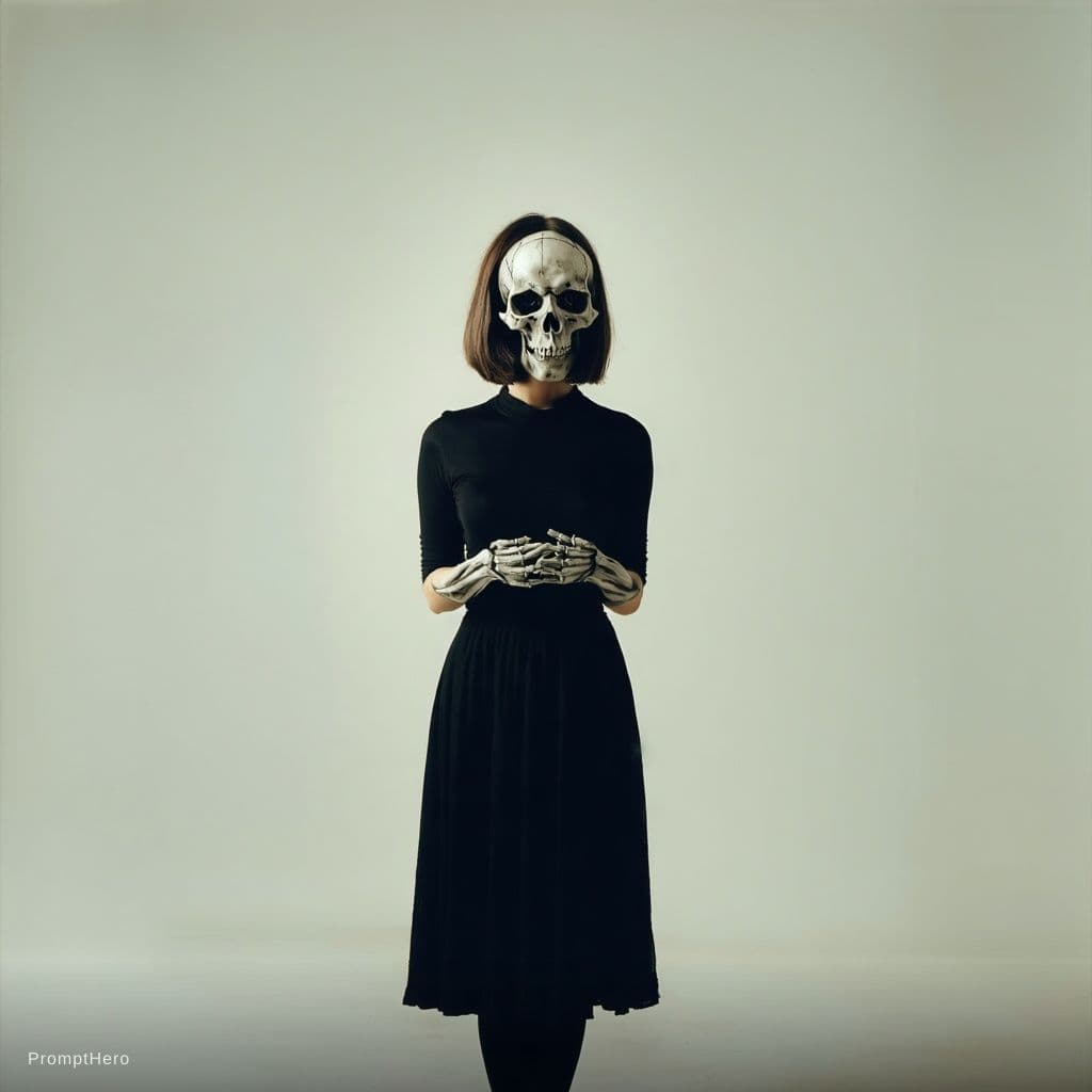 AI generated: headless woman holding her own disembodied head