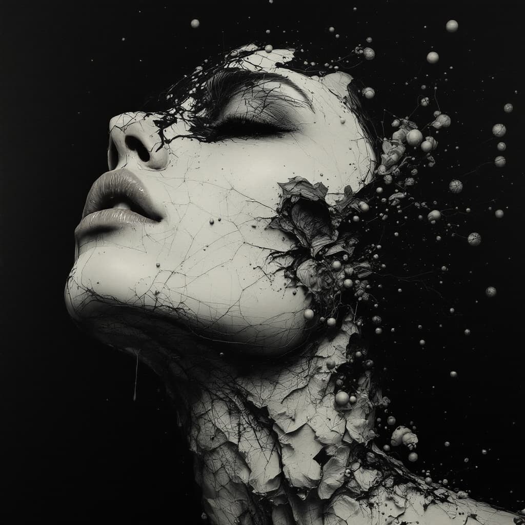 AI generated: by Hariton Pushwagner and Katsuhiro Otomo,  in the style of nicola samori, de-saturated tones, femal...