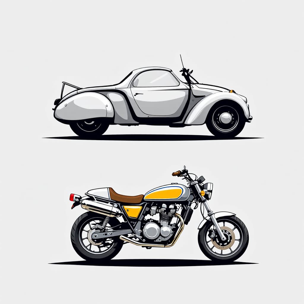AI generated: Uma ilustração comparativa de dois tipos de motores. Faça uma ilustração mais técnica realista e pre...