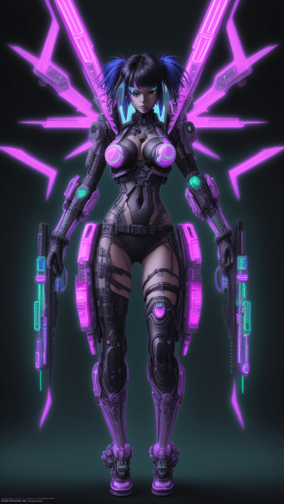 AI generated: cyberpunk character by Masamune Shirow blacklight fractal neon holofluid