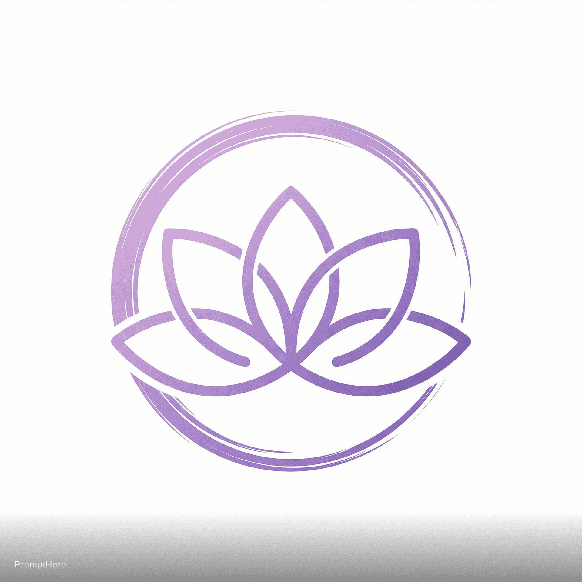 AI generated: Yoga studio, lotus flower, zen and peaceful, soft purple gradient