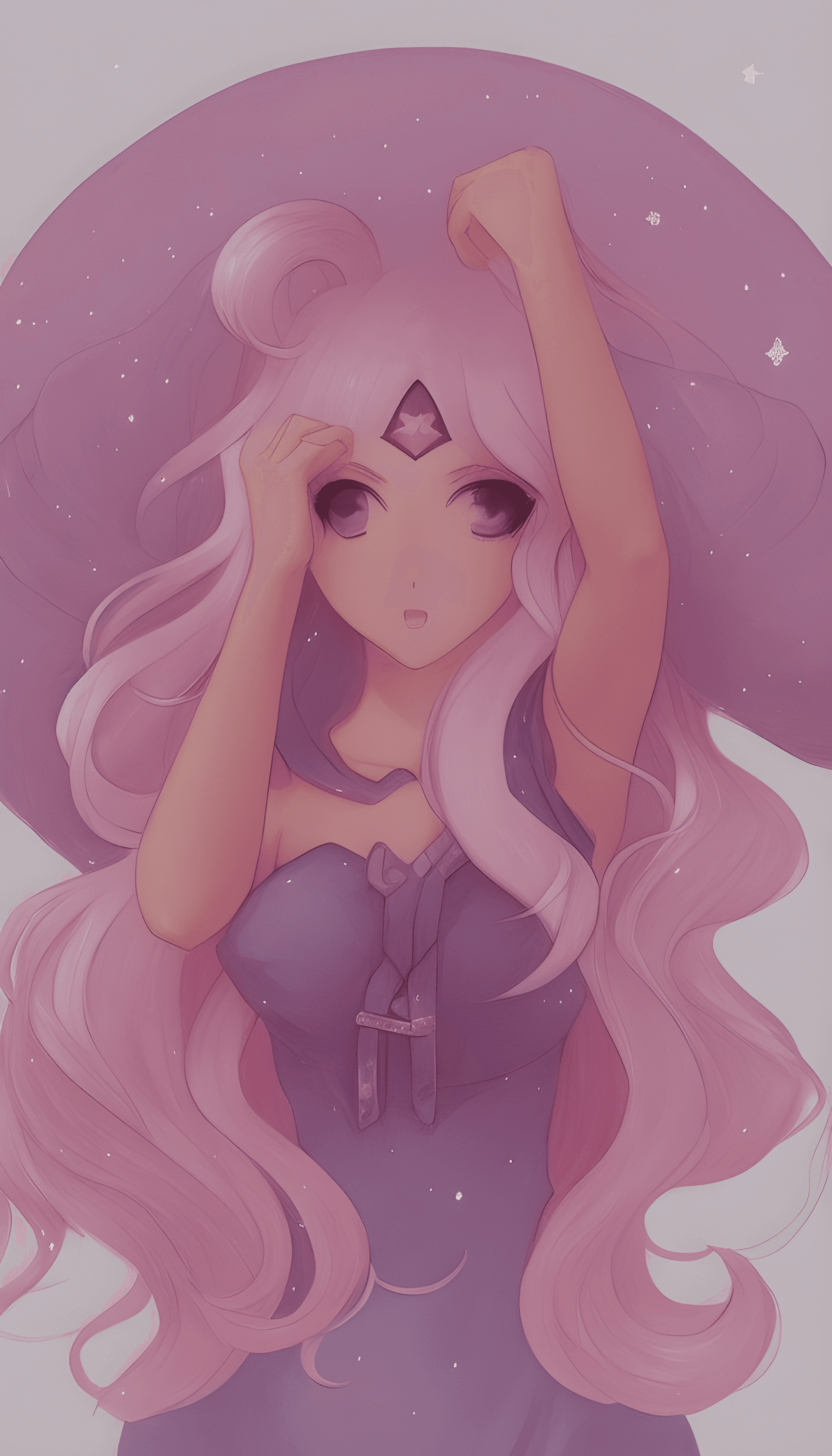 AI generated: a drawing of a woman with long pink hair, an anime drawing, inspired by amy sol, tumblr, sailor moon...