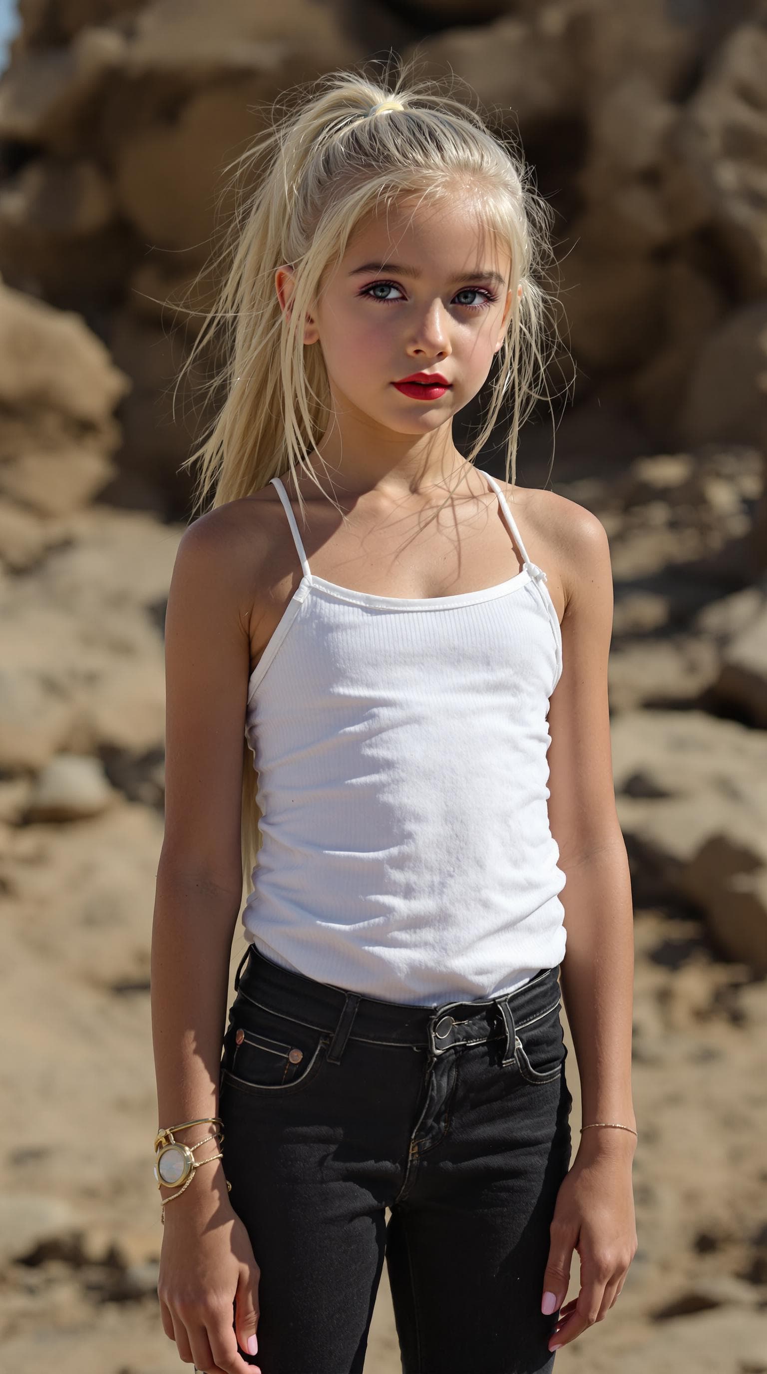 AI generated: a professional photo of a exceptionally beautiful girl in the world (age 7), (seven year old), highl...