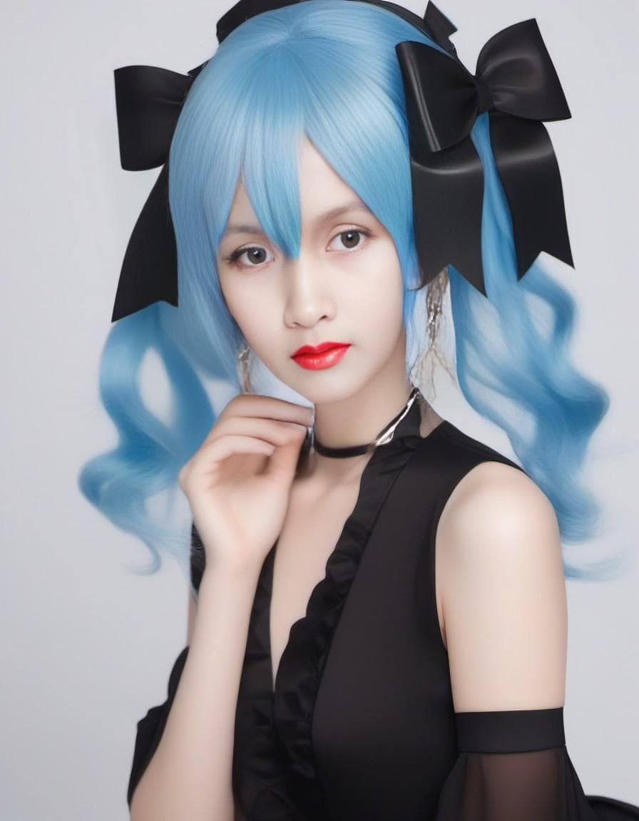 AI generated: kamisato ayaka (heytea), kamisato ayaka, official alternate costume, ponytail, serafuku, blunt bangs...